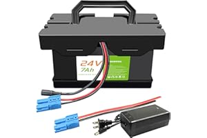 VATOSO 24V 7Ah Lithium Battery for Kids Ride-On Cars & Toys, Compatible with Dynacraft Realtree 24V Power Wheels UTVs, With 2