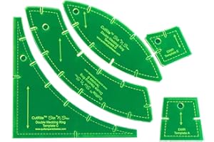 Quilter's Paradise Slit N Sew Double Wedding Ring Set Templates - Acrylic, none