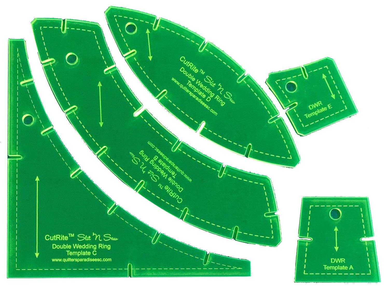Photo 1 of Quilter's Paradise Slit N Sew Double Wedding Ring Set Templates - Acrylic, None (4)