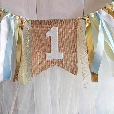 Amazon Com High Chair Skirt Banner 1st Birthday Baby Tutu High