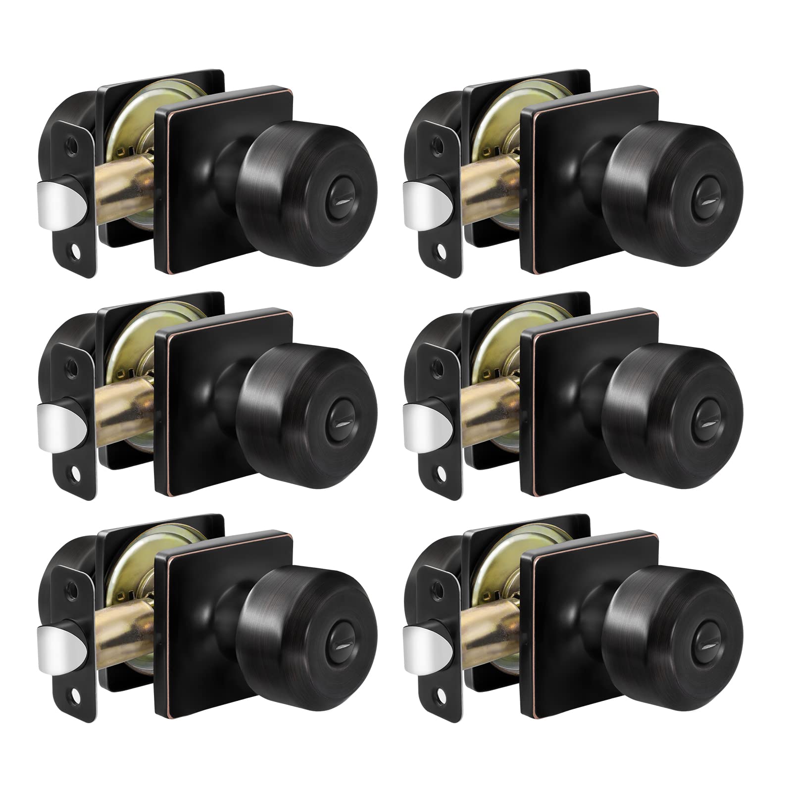 Photo 1 of Haidms 6 Packs Oil-Rubbed Bronze Interior Door Knobs, Door Knobs Interior Bedroom, Interior Door Knobs Privacy, Bronze Finish Door Knobs Interior, Door Knobs Bulk(Square Panel Konbs)