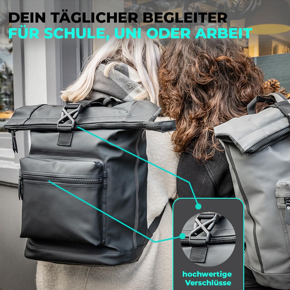 LANGENBERG Trenton 2.0 Rollup Rucksack (Dunkel) 5