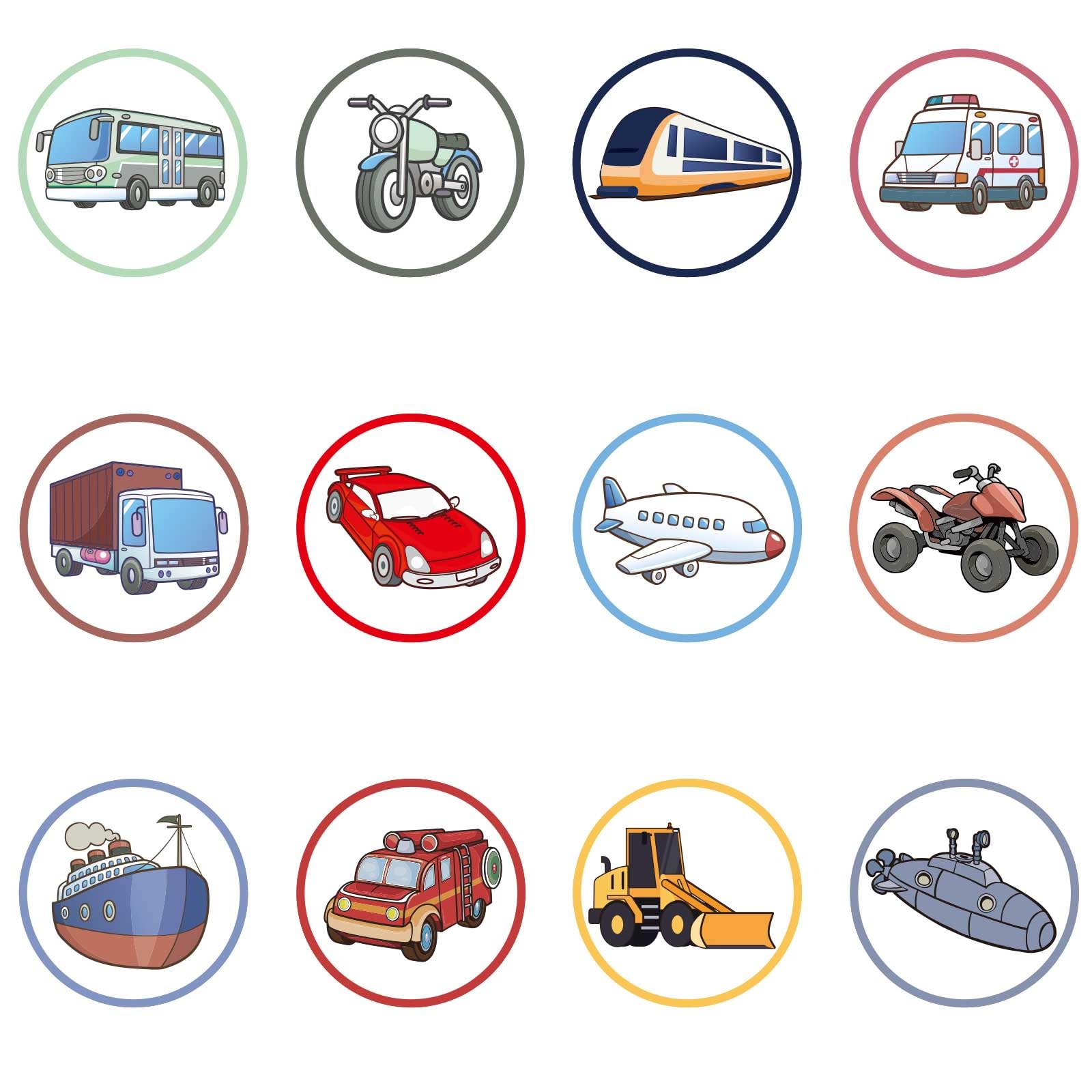 24pcs Potty Training Seat Magic Sticker - Reusable Targets for Toilet Training, Color Changing Pee Stickers for Boys Kids (Transportation)