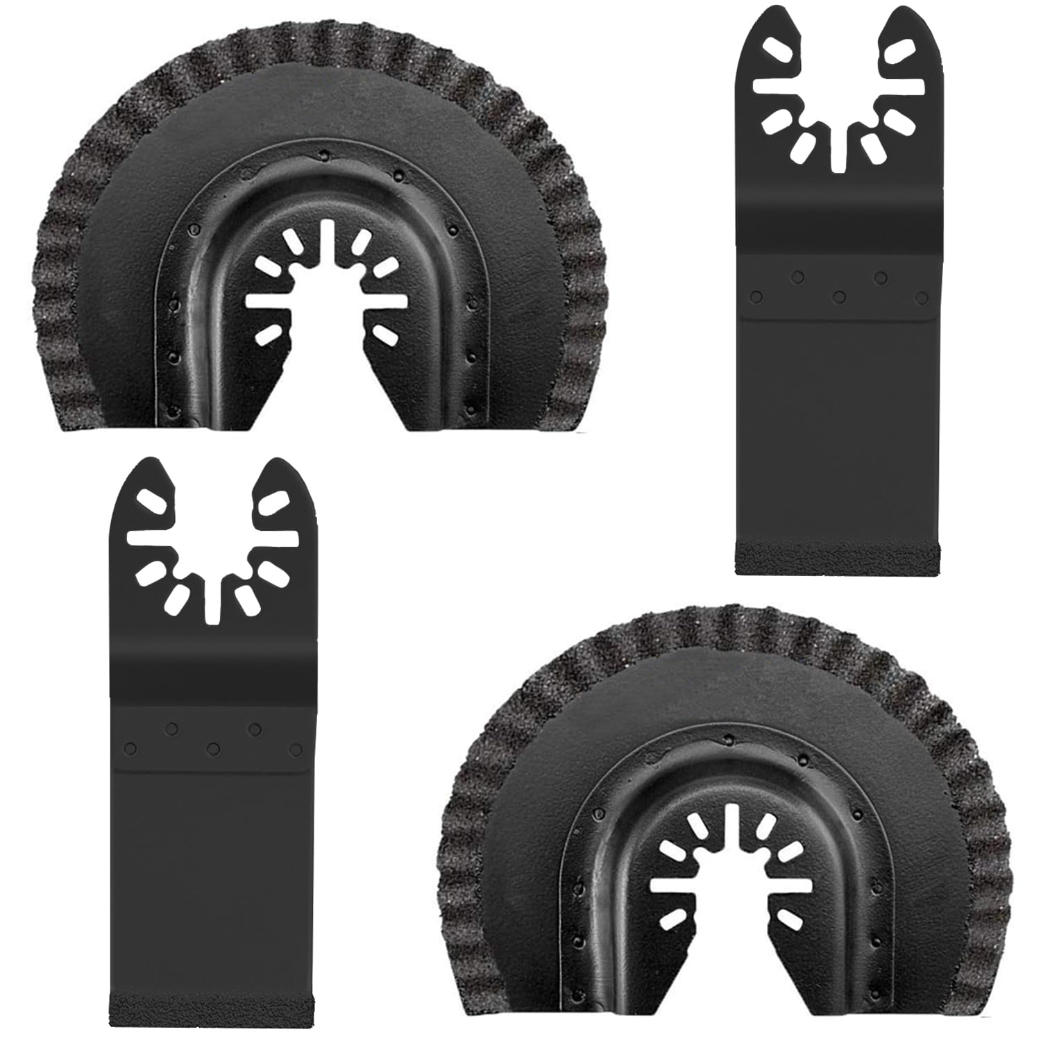 LEILUO 4Pcs Black Large Size Diamond Oscillating Multi Tool Blades for Grout Removal Alloy Tool Cleaning Mortar Fit DeWalt Milwaukee Makita Ryobi and More