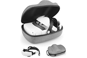 Vakdon M3 Adjustable and Breathable Head Strap for Oculus Quest 2 Elite Strap Replacement, 2-in-1 Quest 2 Headband and Carrying Case for Meta Quest 2 Accessories (Head Strap + Carry Case)
