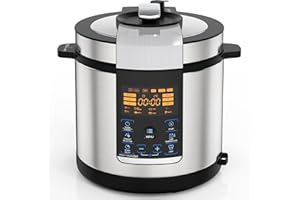 VBGK Pressure Cooker 6.34 Quart, 14-in-1 Electric Pressure Cooker, Slow Cooker, Rice Cooker, Steamer, Sauté, Yogurt Maker, Warmer, Bake,1200W, Stainless Steel,Delay Timer, Automatic Pressure Release