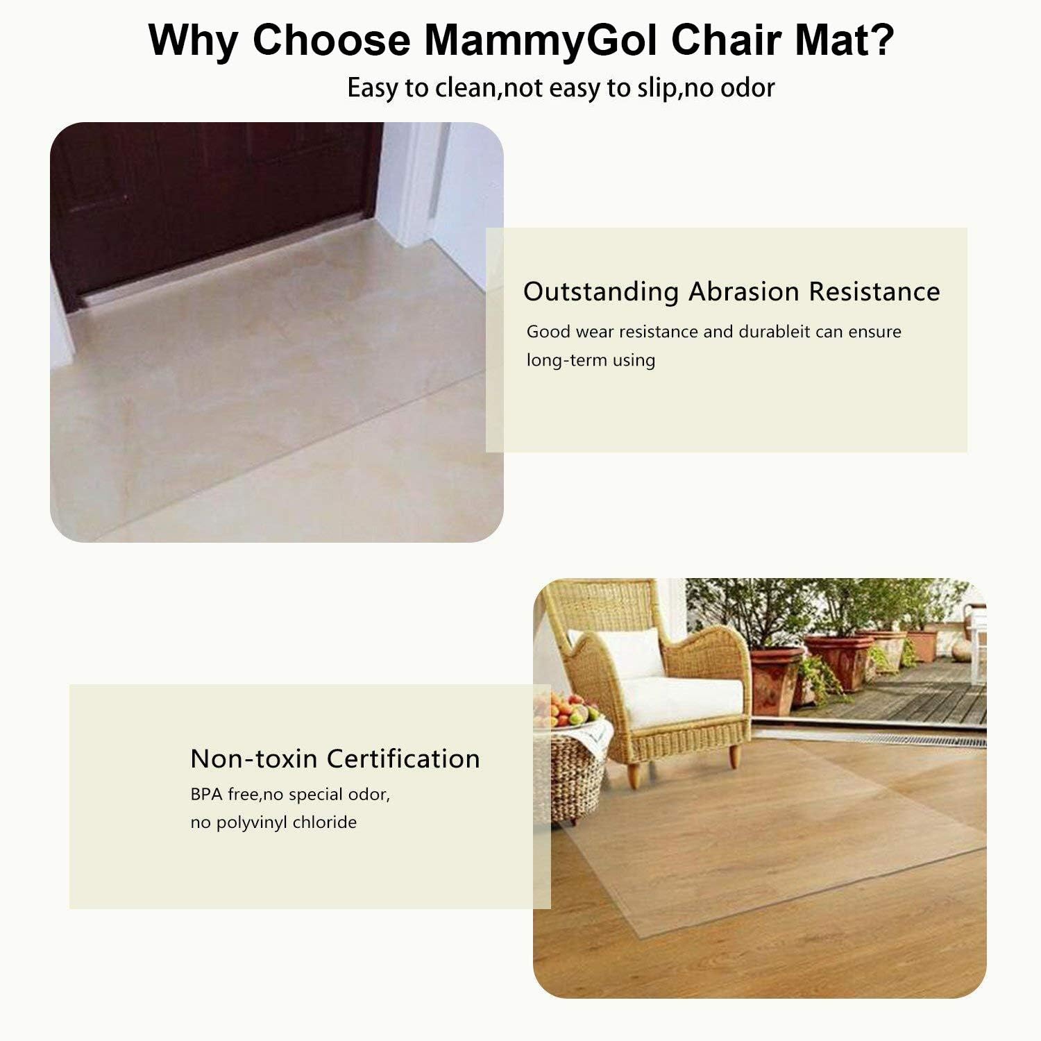 Office Chair Mat for Hard Wood Floors 36"x47" Heavy Duty Floor Protector Easy Clean: Home Improvement