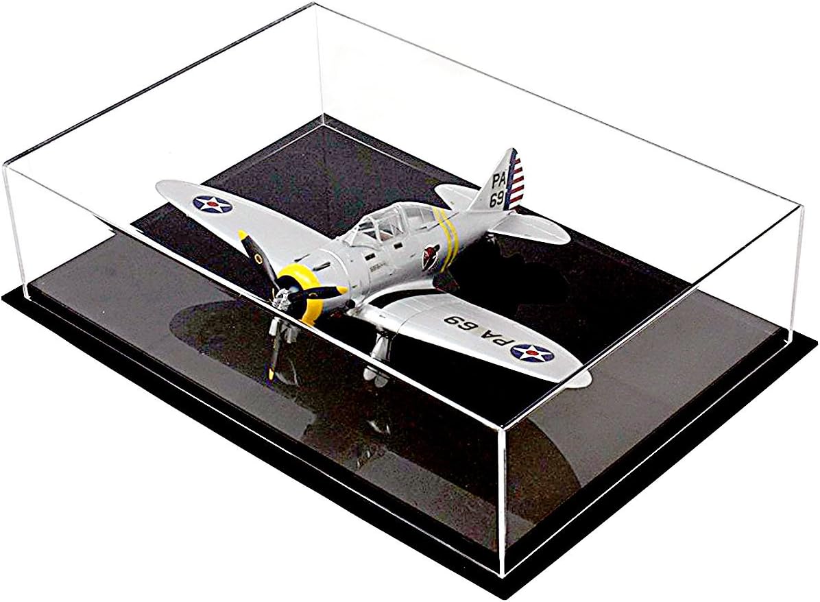 Better Display Cases Clear Acrylic Model Plane 16" x 11" x 4" Display Case with Black Base (A029A)