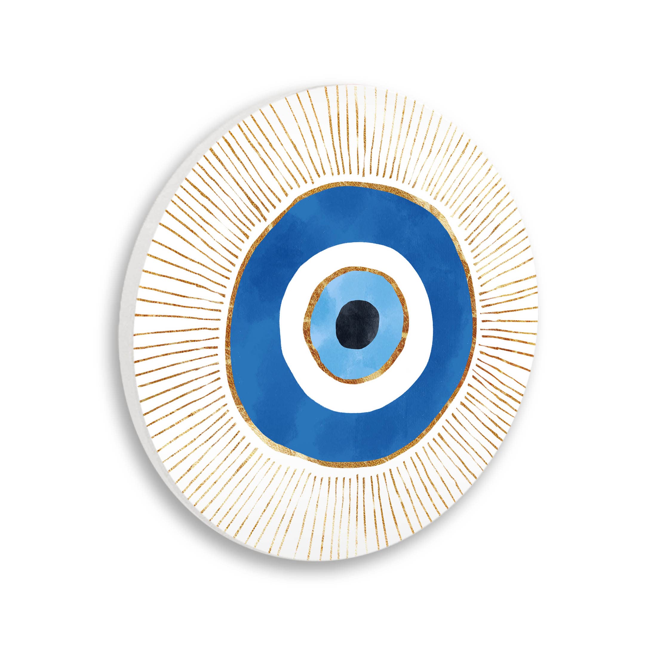 Photo 1 of Stupell Industries Contemporary Evil Eye Nazar Shape Wood Wall Art, Design by Ziwei Li, 12 x 12, Wall Plaque