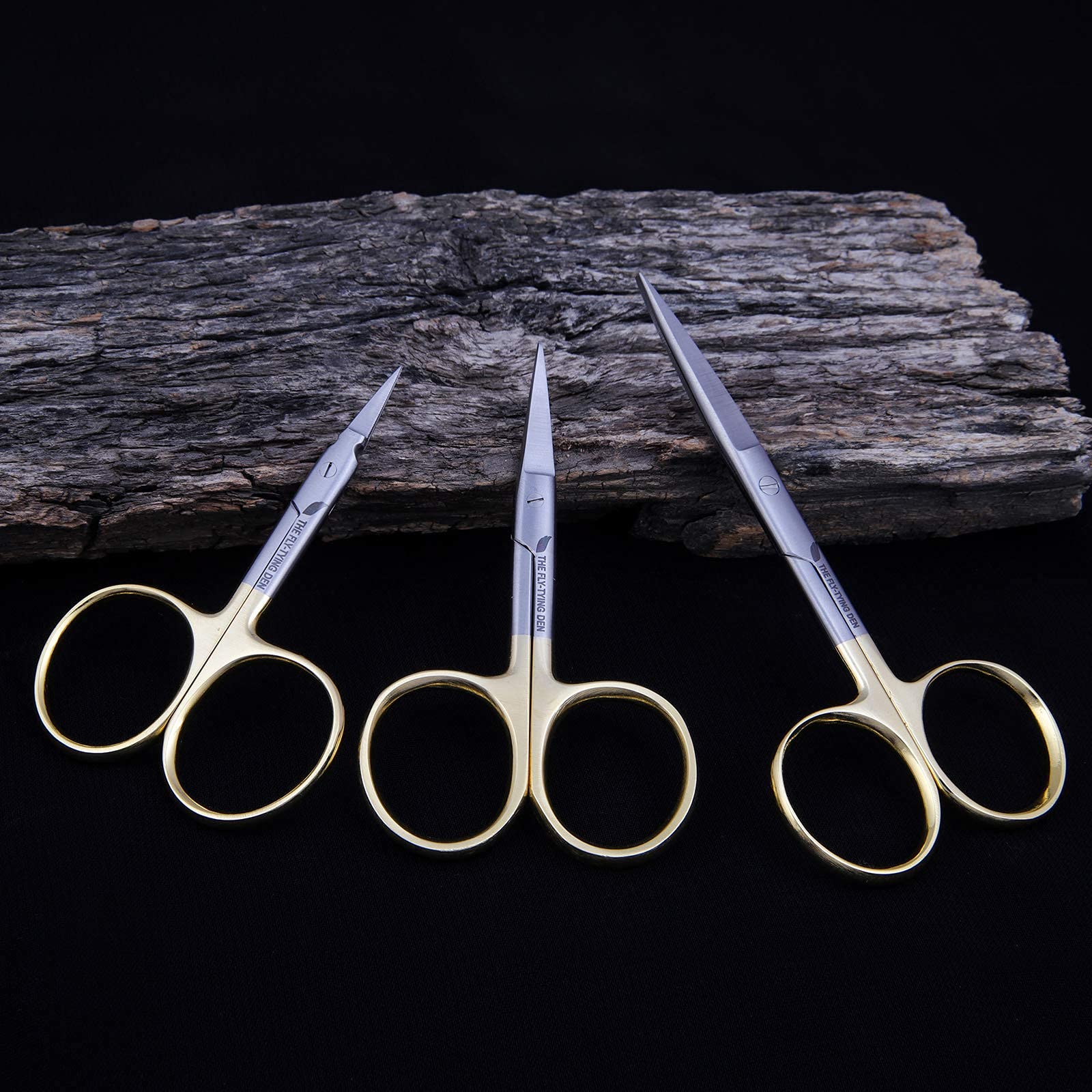 The Fly-Tying Den - Premium Fly Tying Scissor Set - Gold Loop