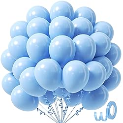 Awenztech Light Blue Balloons 12 inch, Pastel Blue