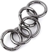VBESTLIFE 5PCS Zinc Alloy Round Carabiner Snap Hook Keychain Buckle 28mm Black view 2