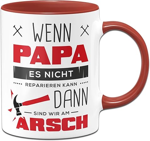 Tassenbrennerei Tasse Mit Spruch Papa Reparieren Geschenk Fur Papa Vater Geburtagsgeschenk Vatertag Tassen Mit Spruchen Lustig Blau Amazon De Kuche Haushalt