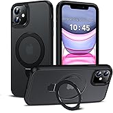 LeYi for iPhone-11 Phone Case for MagSafe with Magnetic Stand Black | Kickstand Ring Holder Cover Funda para iphone11 Women Man Magnetic Rugged Military Grade Protective Slim ipone 11case