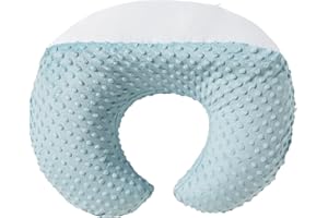 DONOMILO Nursing Pillow and Positioner Breastfeeding and Bottle Feeding, Propping Baby, Tummy Time, Sitting Support for Baby Boy Baby Girl, with Removable Minky Dots Cover (Cloud Blue)