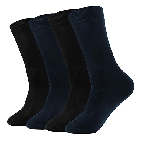Genuwin 4 Paar Herren Thermosocken Baumwolle Warm Weich gefütterte Socken mit Frottee Winter Sport Ski Arbeitssocken aus dick