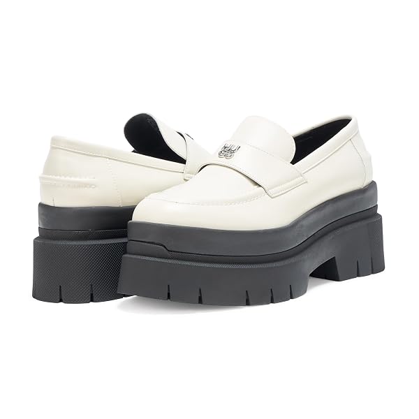 HUGO, KRIS CHUNKY PLATFORM LOAFERS, 10, OAT O CLOCK