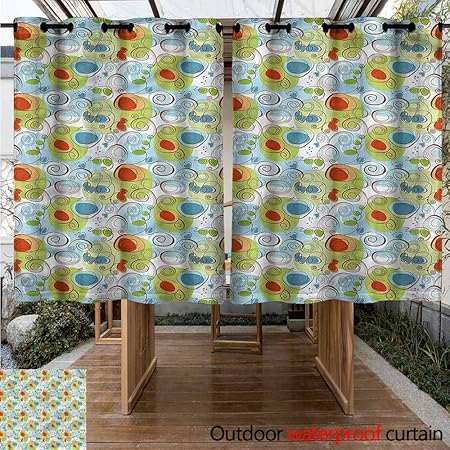 Amazon Com Sliding Door Curtain Funky Whimsical Doodle Swirls