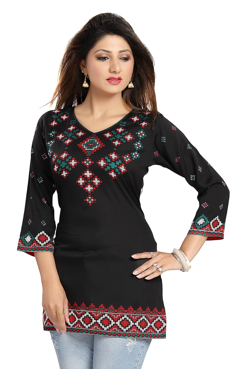 color petal women's crepe short kurti
