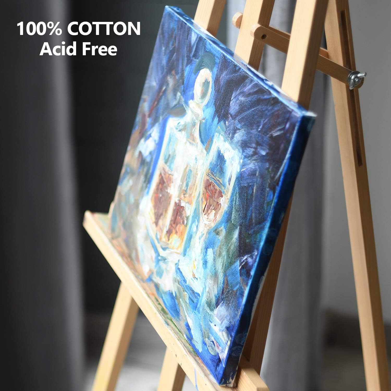 GOTIDEAL Stretched Canvas, Multi Pack 4x4", 5x7", 8x10", 9x12", 11x14" Set of 10, Primed White - 100% Cotton Artist Canvas Boards for Painting, Acrylic Pouring, Oil Paint Dry & Wet Art Media