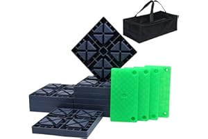 GarfatolRv RV Leveling Blocks with Glow in The Dark Ramp Heavy Duty Camper Leveling Blocks Ideal for Stabilizing and Leveling Your Rigs-10 Pack, Grey