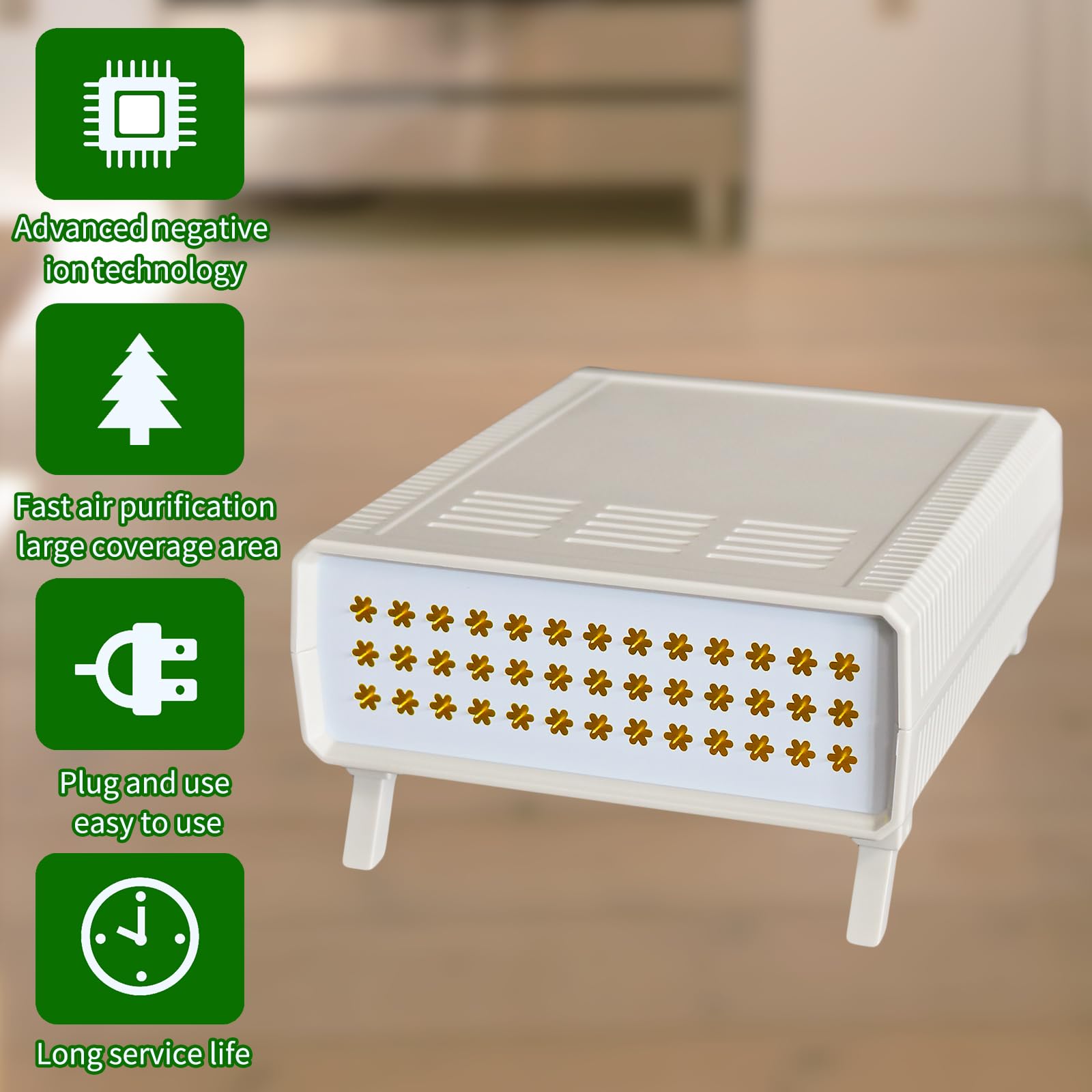 SIYUHO Negative ion Generator, High Output Air ionizer for Home - 200 Million ions/Sec, ionizer Air Purifier for Bedroom, Kitchen, Bathroom, Smoke Dust, Pets, Odor, Eliminator