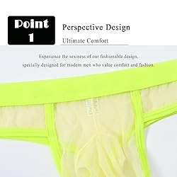 ZAIGGUT Mens Thongs Sexy Underwear See Through G