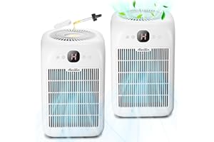 Lot de 2 purificateurs d'air HEPA pour chambre à coucher avec aromathérapie, filtre HEPA pour fumée, squames d'animaux, polle