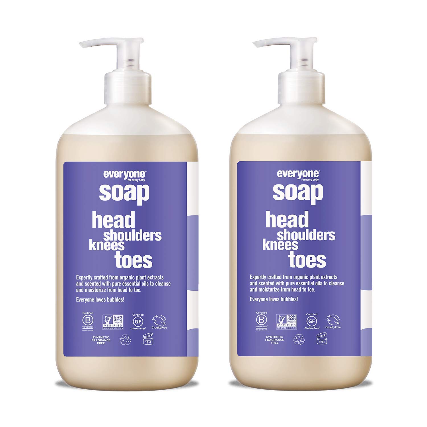 Everyone 3-in-1 Kids Soap: Shampoo, Body Wash, and Bubble Bath, Lavender Lullaby, 32 Ounce, 2 Count : Beauty