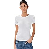 Leset Women's Pointelle Short Sleeve Tee