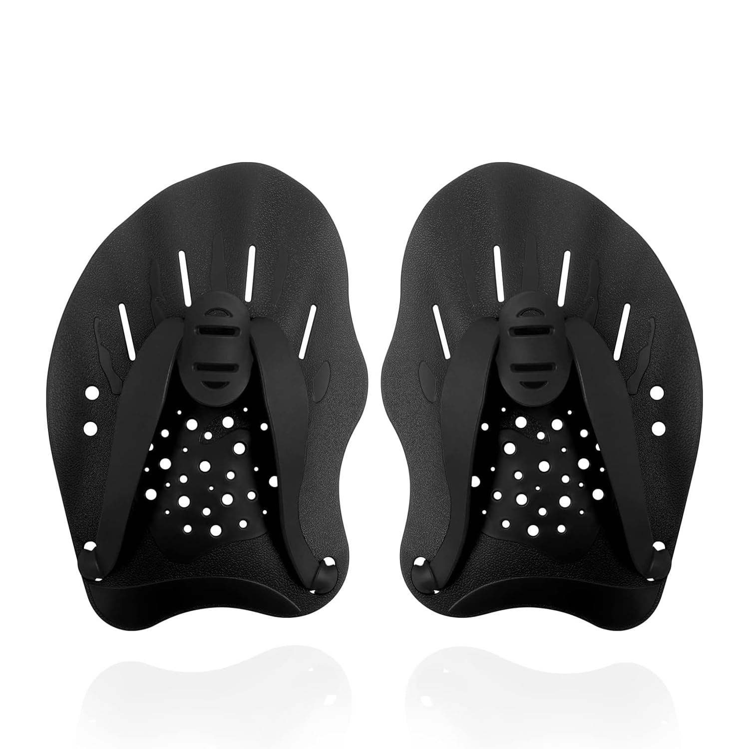 1 Pair Swimming Pool Hand Paddles, Adjustable Aquatic Gear for All Skill Levels | Ergonomic Hand Paddles with Wrist Straps for Kids & Adults (Durable Design)