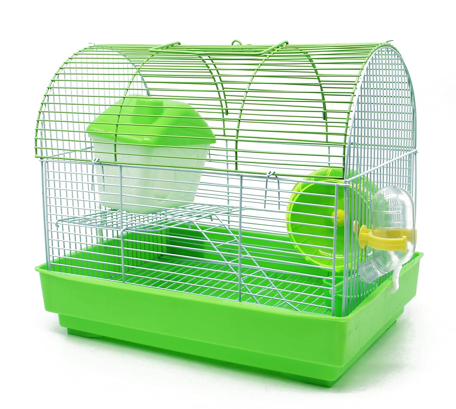 BPS BPS-1174 Hamster Cage Chalet House with Feeder Sprinkler Wheel Special House Random Colour 34 x 23.5 x 29 cm