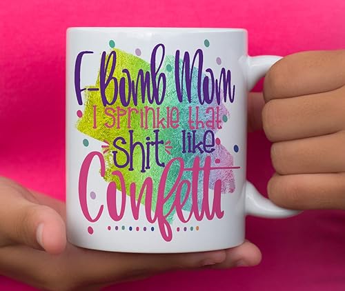 f bomb mom confetti coffee cup