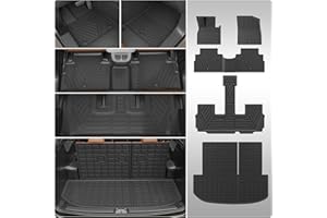 Thinzyou Floor Mats Compatible with 2020-2025 Hyundai Palisade Trunk Mat Cargo Liner TPE Back Seat Cover Protector 2024 Palisade 7 & 8 Seats Accessories (Trunk Mat with Backrest Mats+Floor Mats)