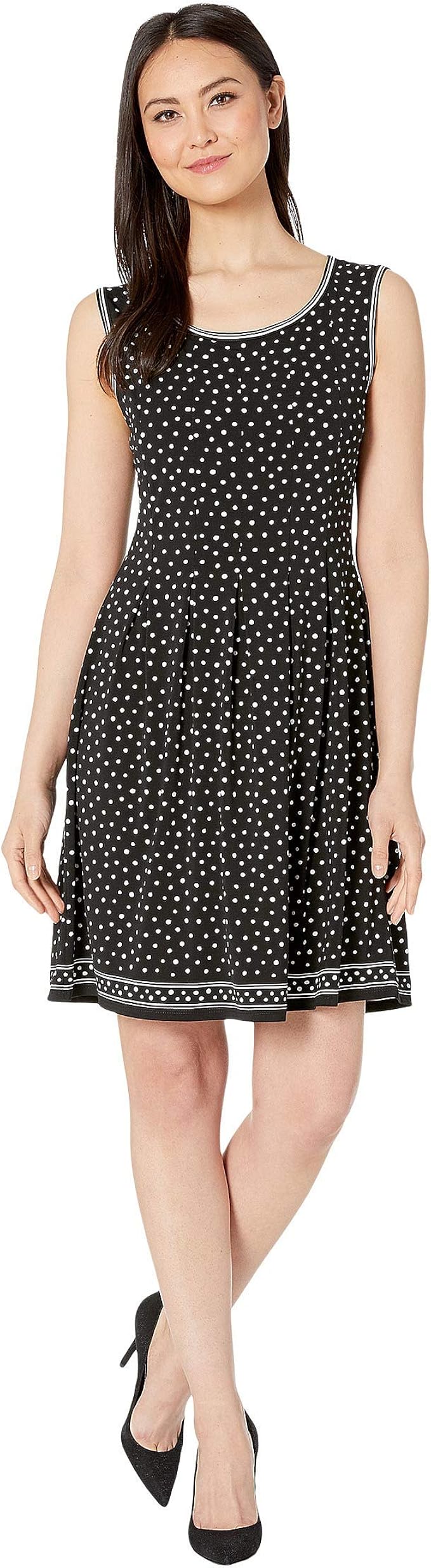 max studio patterned sleeveless fit & flare dress
