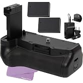 Paging Zone Battery Grip Bundle for Canon Rebel T7i, EOS 800D and 77D Cameras with 2X Replacement LP-E17 Batteries &amp; Charger, Black, PZ-BGLPE17T7I-032824