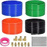 Talspity Air Line Kit Fits for Eaton Fuller Transmission 13/15/18 Speed | Includes 4 Colors 13ft TPU Air Lines, 9 Push-In Brass Fittings, Transmit Compressed Air from Shift Knob to Transmission