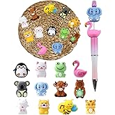 12Pcs 3D Animals Silicone Focal Beads for Pens, Cute Cartoon Animals Focal Beads Bulk for Beadable Pens Keychain Bracelet Necklace Handmade Crafts Making