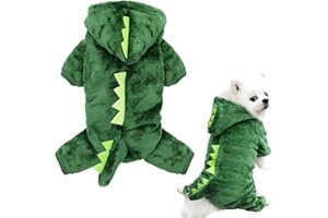 IDEPET Dogs Clothes Small Pet Costume Halloween Dinosaur Costume Dog Clothing Puppy Outfits Funny Apperal (M)