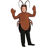 Cuddly Cockroach Costume For Kids, Bug Halloween Outfit With Attached Hooded Tunic, Wings, Leg Spikes, And A Pair Of Mitts
