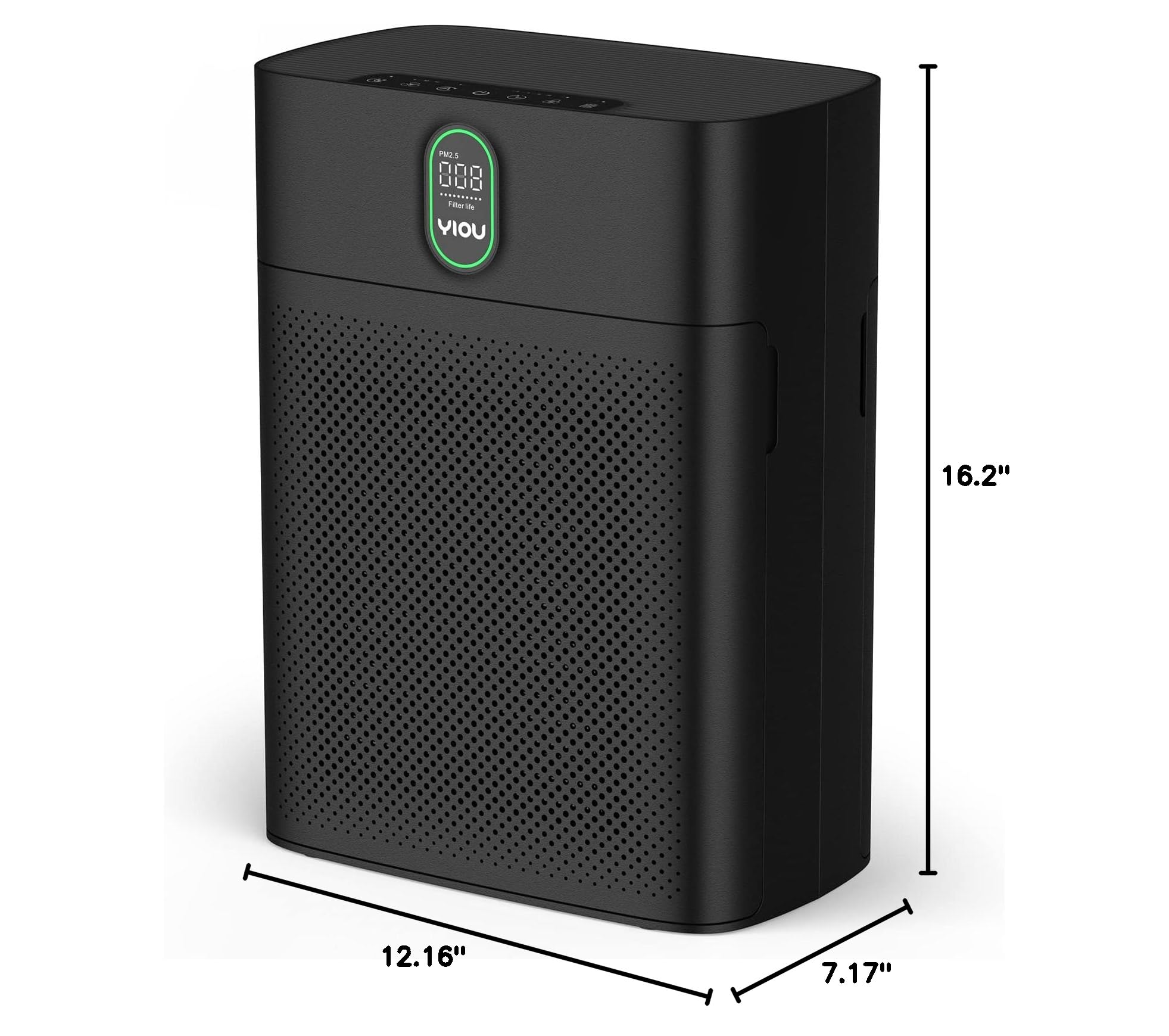 YIOU Air Purifiers for Home Large Room Up to 960 ft², Double Air Filters HEPA Air Purifiers for Pets, Air Cleaners for home, Dust Removal, Odor Eliminator, Midnight Black
