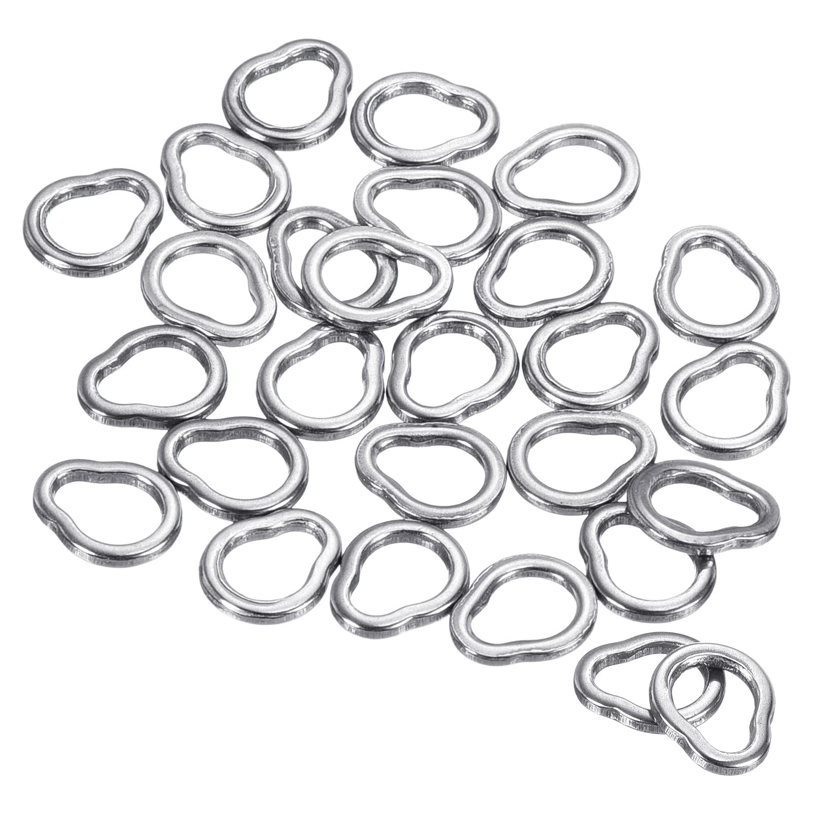 PATIKIL 0.7x6mm Fishing Split Rings, 50 Pack 304 Stainless Steel Solid Ring Lure Connector for Saltwater Freshwater
