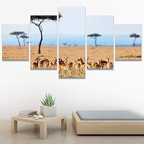SIGNWIN 5 Panel Canvas Wall Art Modern Art...
