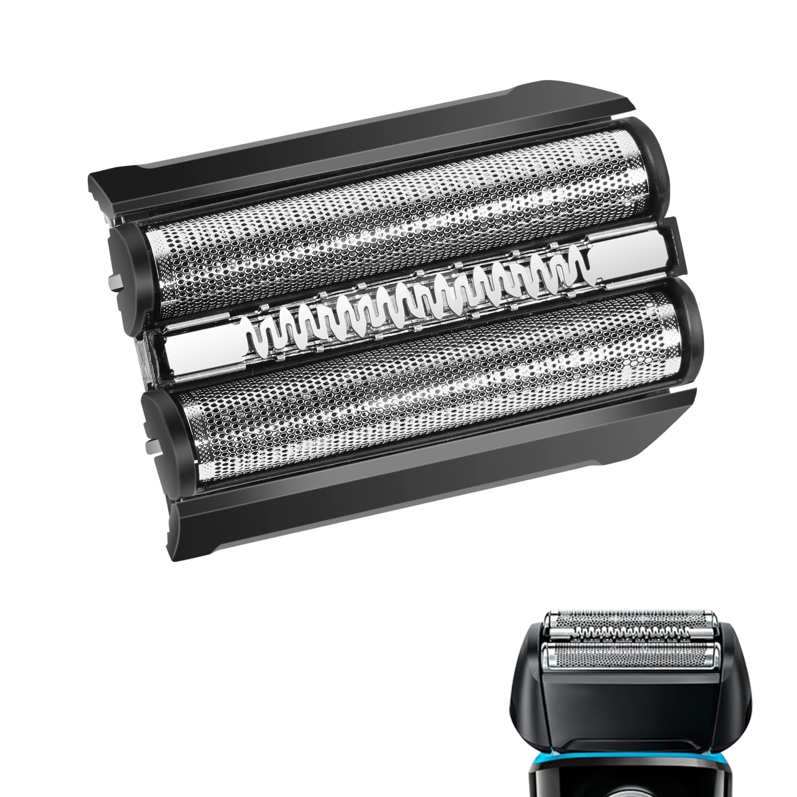ACWOO Shaver Replacement Heads Compatible with All Braun Series 5 Shaver, 52B Electric Razors Shaver Head Compatible with Braun All Series 3 Electric Shavers, Easily Attach Your New Shaver Head, Black
