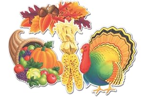 Beistle 4-Pack Decorative Packaged Thanksgiving Cutouts, 14-Inch