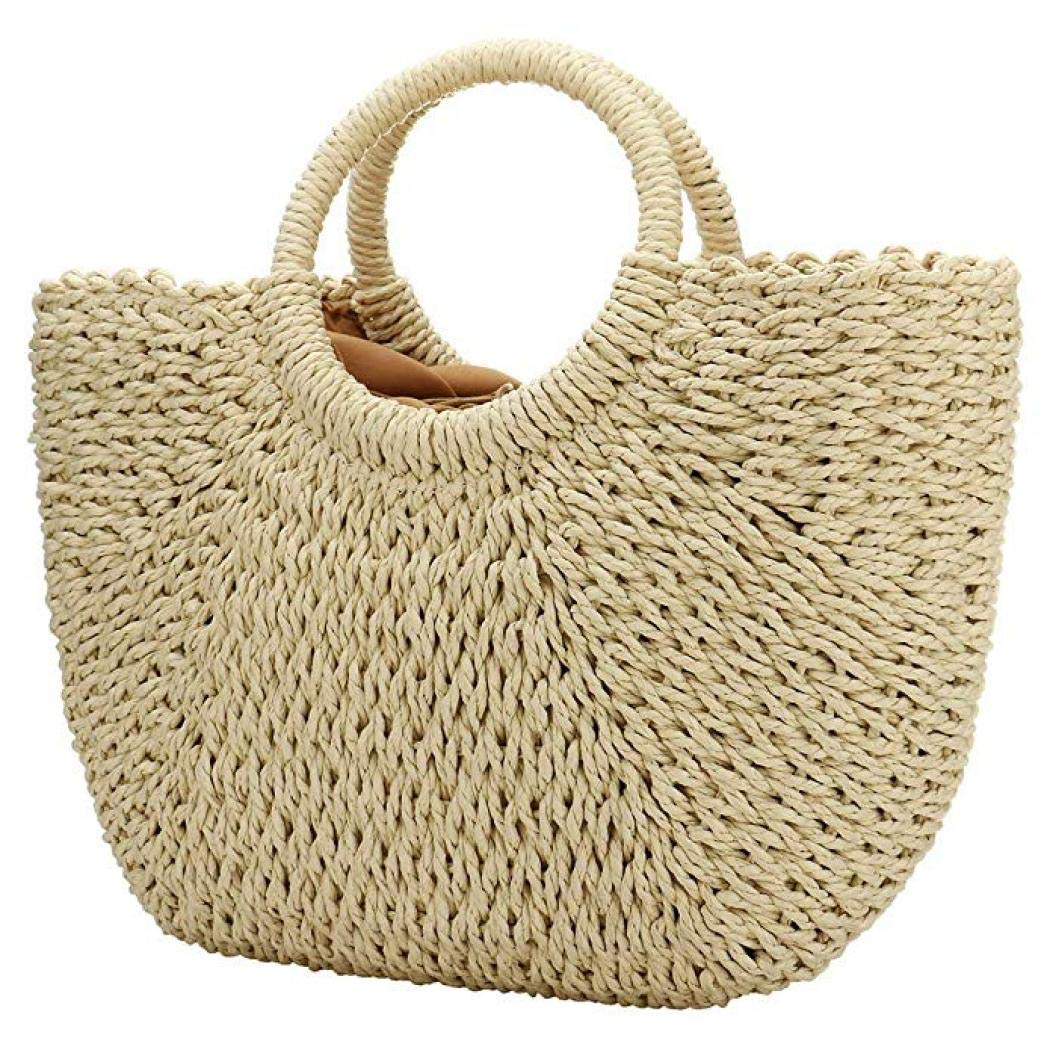 Straw Bags, Women's Straw Handbags Large Hobo Bag Summer Beach Tote Woven Handle Shoulder Bag