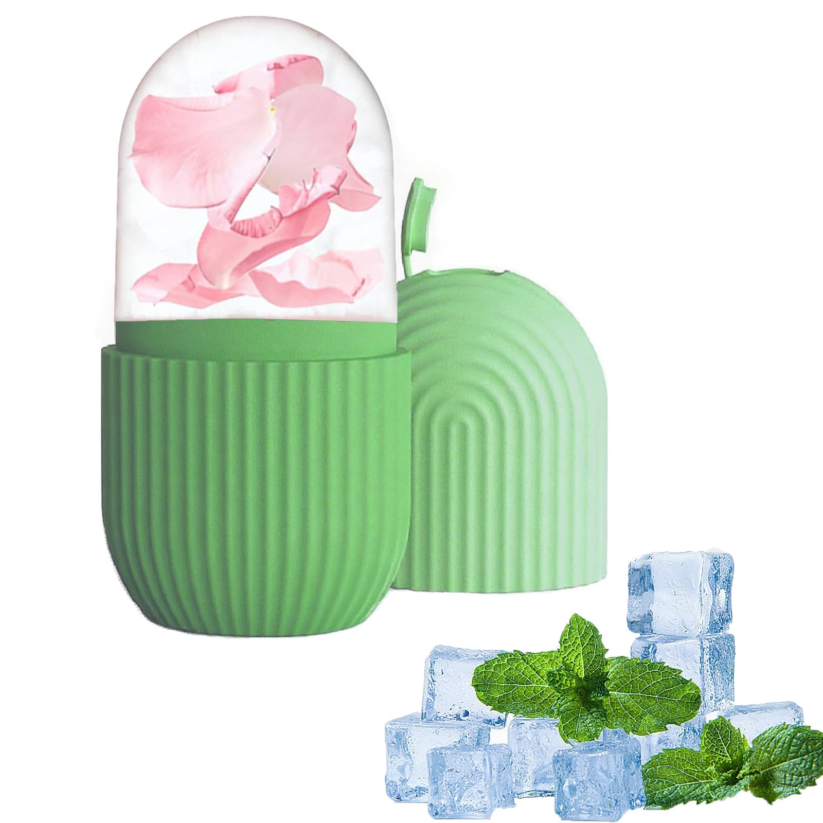 Holzsammlung Ice Face Roller,Ice Cube Roller for Face, Eyes and Neck Naturally Conditioning and Skin Care,Reusable Massage Silicone Ice Mold#01