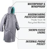 Osprey Changing Robe Kids Adults Waterproof Hooded Unisex Grey S view 7