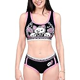 Littleforbig Women Silky Camisole and Panties Sports Loungewear Bralette Set – Bella Goth Brat Bralette Set