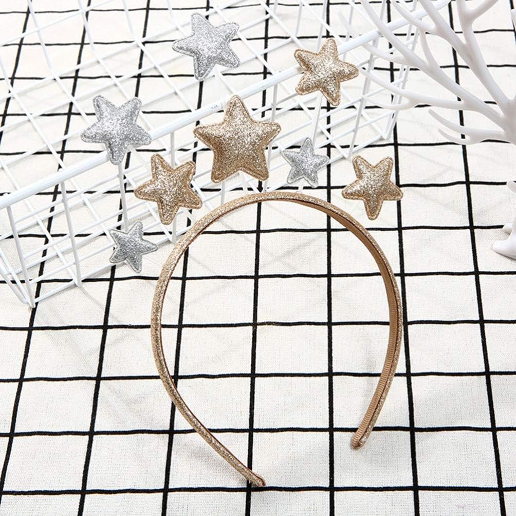 Lurrose Glitter Star Headband Kids Cute Star Hair Hoop Golden Pentagram Headband Party Hair Accessories for Christmas Birthday Festival Holiday - Image 3